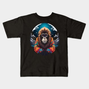 Snow Monkey Earth Day Kids T-Shirt